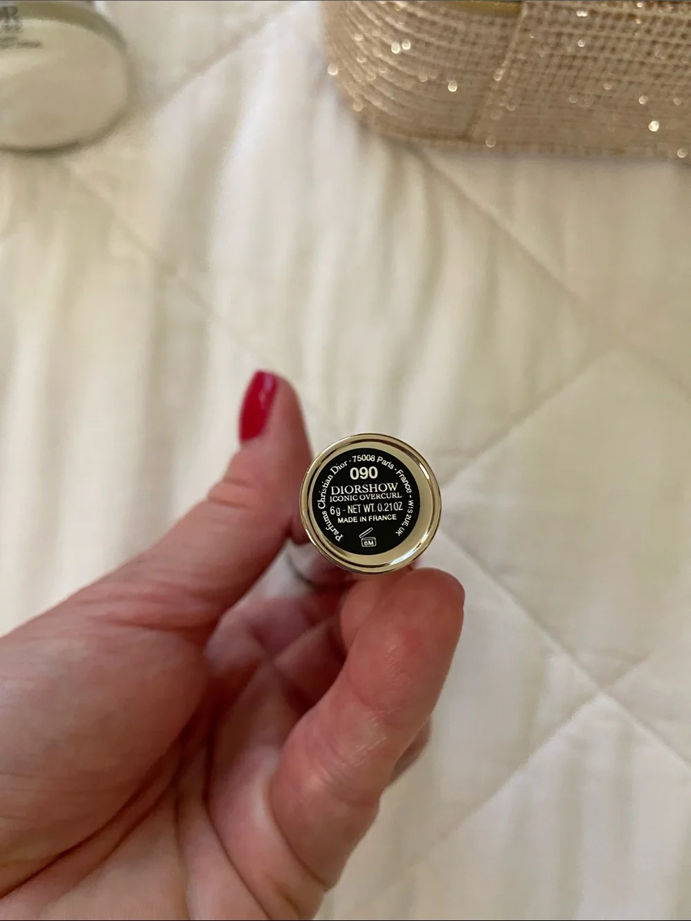 Dior Gold Cosmetic Pouch with Lip essentials, Mascara and Cream